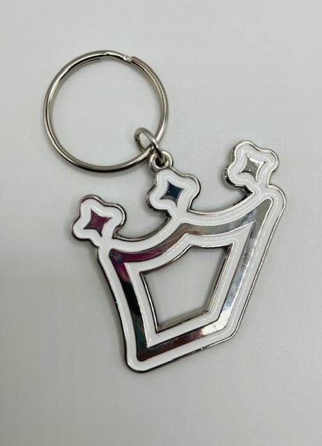 Silver and White Key Chain